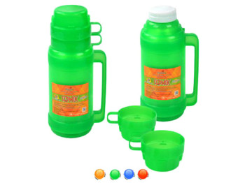 Термос пластиковый с стеклянной колбой (расцветки ассорти) 1.8л DB318T/MT-4580-18