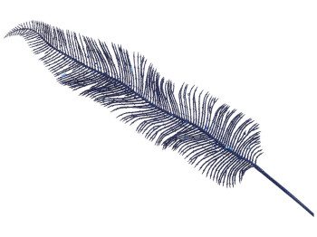 Декоративная ветка Перо, 82см, цвет - королевский синий