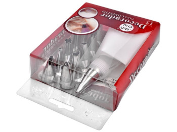 Кондитерський мішок з насадками, 10х12см (13 предметів у наборі)