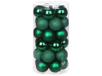 Набір ялинкових куль, 5см, колір – зелений (ціна за набір 30шт)