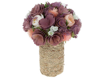 Декор пасхальный Букет, 20см, цвет - лилово-кремовый