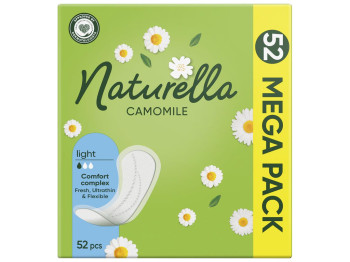 Прокладки щоденні Naturella Camomile Light, одноразові, без крилець, 1 крапля, 52шт