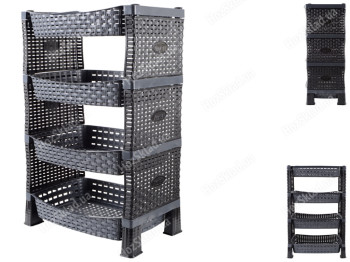 Этажерка Violet House Роттанг Эко Anthracite, для овощей, 4 яруса, 8690069075129