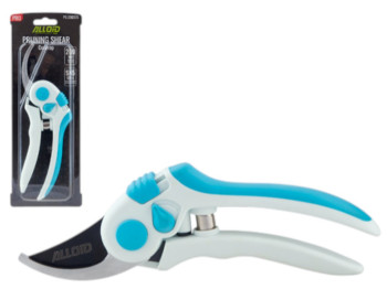 Секатор Alloid Pro, 200 мм, лезо SK5, кут розкриття, що регулюється, стрічкова пружина, колір білий