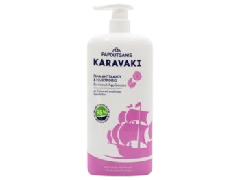 Гель для душа Karavaki миндальное молочко, с витамином е и биоэкстрактом, 750 мл