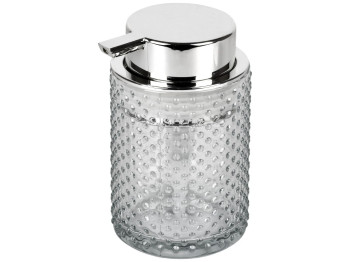 Дозатор для жидкого мыла, стекло, пластик, 330мл, цвет прозрачный