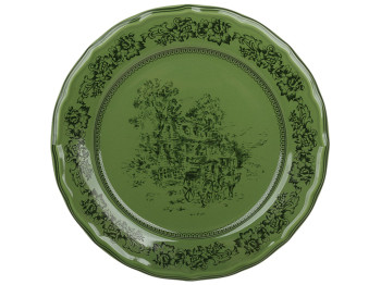 Тарелка Heritage Toile Collection фарфоровая оливковая зеленая 22×2.5 см