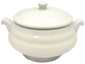 Супница, с крышкой, фарфор, 2л, 25×15см, цвет белый
