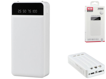 Power Bank XO PR163 with emergency lighting 20000 mAh, Белый
