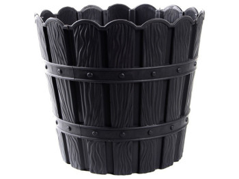 Горщик для квітів Violet House Bamboo Dark Grey, із дренажем, 7л, 8690070086152