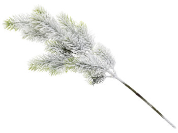 Декоративна гілка ялинки засніжена, 48см