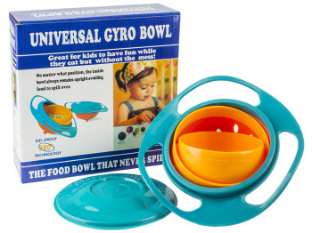 Тарелка глубокая детская Непроливайка с крышкой на подставке 200мл