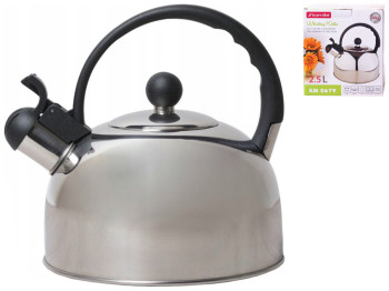 Чайник Kamille, со свистком и черной ручкой, 2,5л