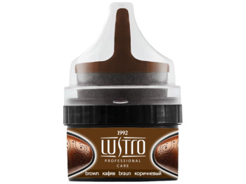 Крем для обуви Lustro, с аппликатором, пчелиный воск, 50мл, цвет коричневый