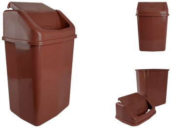 Ведро для мусора с поворотной крышкой, 25л (цвет коричневый) Консенсус