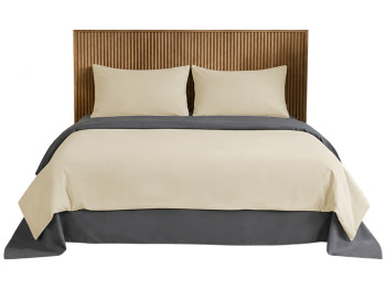 Комплект постельного белья Soho, Beige, Dark gray, полуторный, 150х200 см, 4 предмета