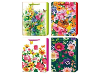 Пакет подарунковий паперовий M Flowers 26x32x10см