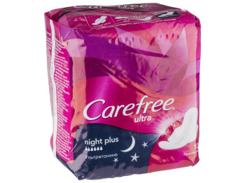 Прокладки для критических дней Carefree "Ultra night plus" ультратонкие 10шт 6капель
