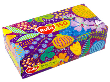 Серветки косметичні Ruta двошарові 20x21см білі, пенал 150шт