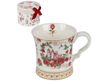 Чашка Royal Rose, порцеляна, 320мл, колір білий з малюнком