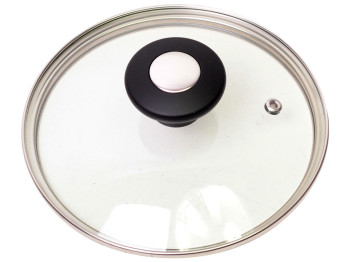 Крышка стеклянная Kamille с металлическим ободком (универсальная) D16см
