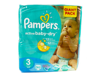 Подгузники Pampers "Active Baby-Dry Midi" (4-9 кг) 90шт