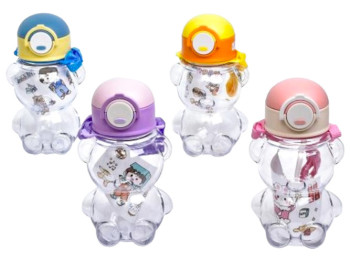 Бутылка-поилка детская с трубочкой, 400мл