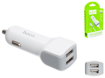 Авто Зарядное Устройство Hoco Z23 2USB Micro Цвет Белый