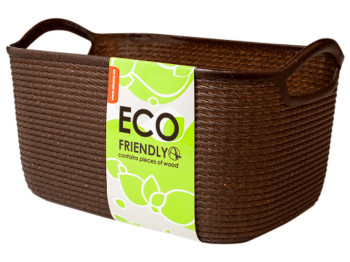 Кошик Джут ECO WOOD, розмір M 32х23х18см, 6,5л  (колір коричневий) W127039