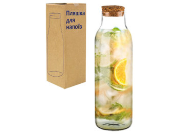 Пляшка для напоїв із пробкою 1л
