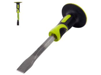 Зубило Alloid, плоское по камню, сталь закаленная, защитная рукоятка, 250×16×20мм