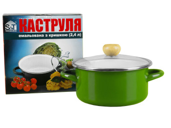 Каструля емальована з кришкою 2,4л