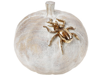 Декор Тыква, 16,5см, цвет - под натуральное дерево с золотом