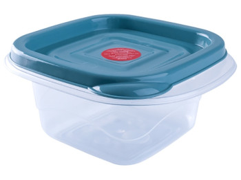 Контейнер пищевой Омега, квадратный, 450мл (прозрачный/сизо-голубой) 168010