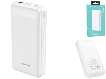Універсальна Мобільна Батарея Borofone BJ19A PD20W+QC3.0 20000 mAh, Білий