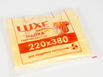 Кулек с ручками типа "майка" без рисунка "Luxe" плотные (60шт) 22x38
