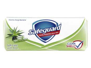 Мыло туалетное твердое Safeguard Нежный уход с алоэ, с антибактериальным эффектом, 90г