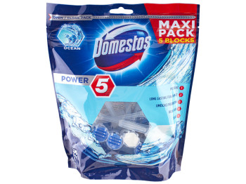 Блок для очистки унитаза Domestos Power 5 "Свежесть океана" 5шт по 55г