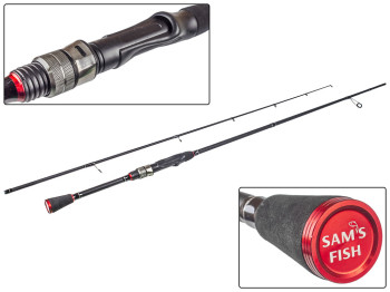 Спінінг штекерний лайт Sams Fish "Rise spin" скловолокно 7 кілець, 2-секційний 1,8м 2-10г