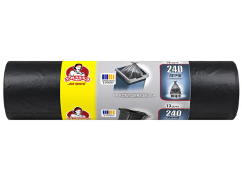 Пакеты для мусора Помічниця LDPE черные, 240л,10 шт