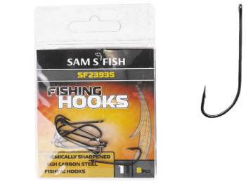 Крючок рыболовный длинное цевье Sams Fish "Изгиб" №1 3х1см (цена за упаковку 8шт)