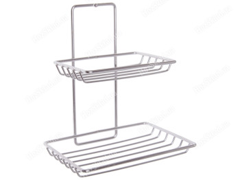 Мыльница настенная Stenson металлическая 2 яруса 10,5х14,5х16,2см