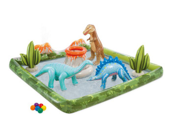 Дитячий надувний ігровий центр Intex 56132 Юрський період, вініл, 201×201×36см