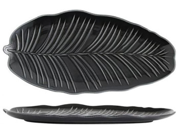 Блюдо овальне Limited Edition Leaf Black, 30x16,8см, 6900069906715