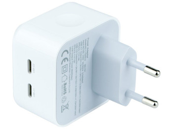 Сетевое зарядное устройство XO L102 EU Dual type-C port 35W Цвет Белый