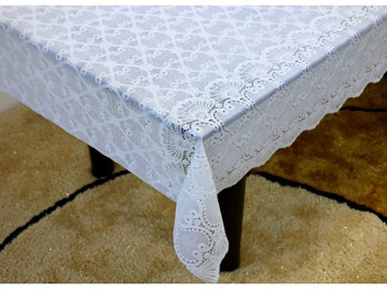 Клеенка виниловая ажурная "Lace" белая 1,37x20 метров (цена за рулон)