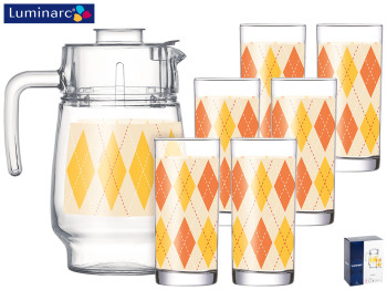 Набір для напоїв Luminarc Rambo графин 1,6л і 6 склянок 270мл (ціна за 7 пр.) 60177