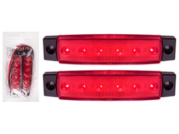 Фонарь габаритный BL-64906RD 24V, 6LED, 96х20мм, 2шт