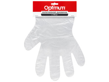 Перчатки хозяйственные полиэтиленовые Pro service Optimum, одноразовые, прозрачные, 100 шт