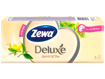 Носові хустинки Zewa Deluxe Чай, 3х шарові (ціна за упаковку 10 пачок по 10 хустинок)